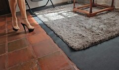 Katherine itchy legs and feet fantasy on sexy black and clear heels