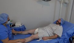 Doctor Jess performs anal plug insertion and masturbation procedure before diapering patient