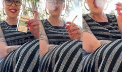 Chain of two NEWPORT in the park - Deep Inhales, Mouth Inhales, Mouth exhales, Crush, Red lipstick, Long red nails