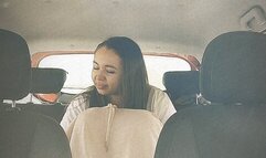 Went to the bathroom in a public place inside her car!