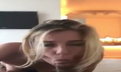 Horny blond gets cock hard and rides it