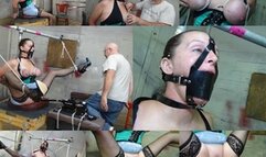 Stretched up by her cruelly bound tits for intense machine fucking (MP4 SD 3500kbps)