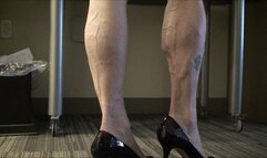 Christal Bentley, the side view, her super veiny calves