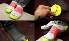 Quick and crushable teases in socks and nylons