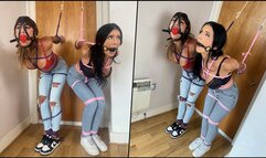 Carmen and Tatti's Tight Ballgags & Drooling Torment: Elbow Bound Strappado Nightmare! (FullHD)