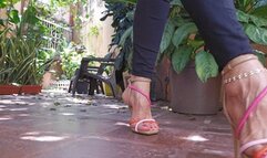 Milah Arches modeling her new high heel sandals