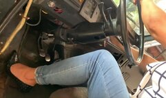 Mrs Barbara drives in high heels