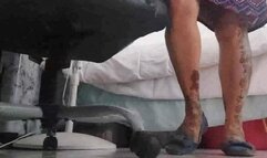 Avi Foot slave gets trapped in giantesses sweaty ballet flats sweaty wrinkled soles shoeplay foot smothering tiny man