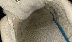 Catherine - Sniffing her sweaty sneakers and cumming on her soles [foot worship, footjob, socks, dirty feet] (4K)