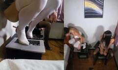 Goblin Goddess and Ashe Ellis Destroy 2 Laptops - Above and Side Views 4K