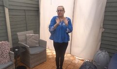 MILF strips in black leggings