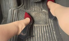 Trixie Love enjoying her new black and red ombré patent heels