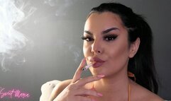 Blowing smoke bubbles! ~ Sweet Maria