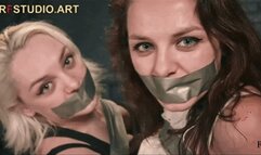 Sayori and Sestra - Double tape bondage on chairs (FULL HD MP4)