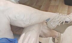 Funky wedges and Tempest in blue lingerie