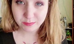 Punk Rock Girl & Purple Vibe & Realistic Dildo Masturbation