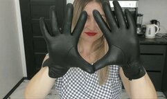 Smoking lady in leather gloves shows off her spanks and tits with a whip MP4 HD 720p