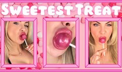 Sweetest Treat 480WMV - Pretty Goddess licks and sucks on a lollipop with her big full lips , teasing you with her pretty face and lips
