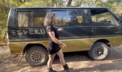 sexy babe on vintage 4wd wmv
