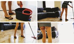 SLIP FETISH PREMIERE: Emily slips hard and falls painfully on a very slippery floor