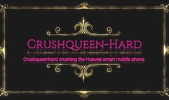 Crushing the huawai mobile smart phone very hard and intensive into dust