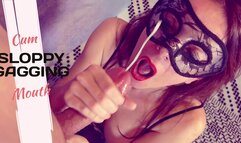 A sloppy titty gagging