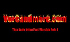 Tina Nude Stocking Foot Worship Sofa I