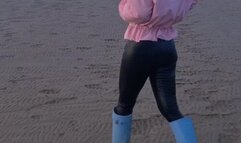 Blonde plays and in muddy wellies whilst smoking | 1080p