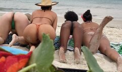 Smoking, exhibitionist and beach l