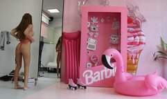 Barbie in red lingerie