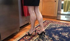 Pink Fox, pacing back and forth in the kitchen