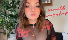 Worship Goddess' Mesmerizing Mouth - Lip and Spit Fetish