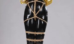 Latex model shibari bondage with vibration