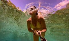 Carissa in the springs in a yellow bikini--come down deep with me!