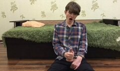 Cute Stepson touches his EXTRA LONG DICK in front of Stepdaddy "-" big loads "-" cumming hard "-" wank