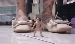 HD milf giantess Gold Ballet Flats Stomping Shoeplay Toe Tapping crushing him like a tiny bug
