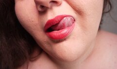 Licking lips with love - (no talking)