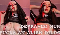 naughty nun fucks an alien dildo