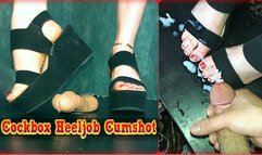 Gentle Cock Trampling CBT In Wedge Heels With Cum Across Toes