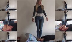 GABRIELLA - I love to DESTROY your face under my feet 5 - BRUTAL INSANE face trampling, throat and face standing, face JUMPING