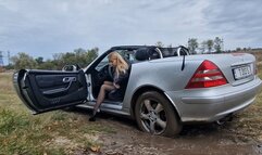 Anya gets stuck in a Mercedes convertible