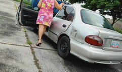 Diana Senior Fantasy Cranking Battle on black high heel sandals