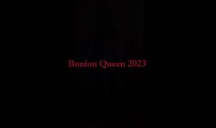 bunions in red shoes and red dress