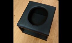 Using the face sit box. Slave eats my ass.