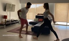 Ainsley Ballbusting in Yoga Pants