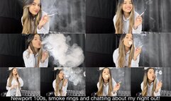 Smoking Newport 100s after dinner out! Snap inhales, smoke rings and smoke in your face!
