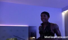 Behind the scenes with Mistress Kiana and her birthday slave