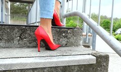 tko23 Jennys red high heeled pumps (mp4-FHD)