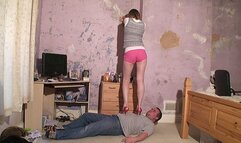 Danielle's Hot Pink Shorts & Pink High Heels Trampling