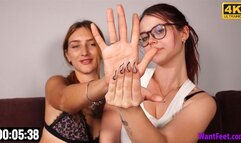 Models Comparing Hands - 4K MP4